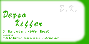 dezso kiffer business card