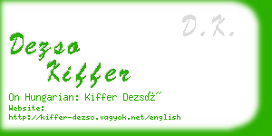 dezso kiffer business card